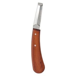 Нож копытный двусторонний, лезвие 7/7 см, деревянная ручка
