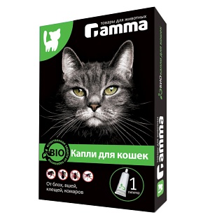 Gamma БИОкапли для кошек (1 пипетка по 1 мл) от внешних паразитов