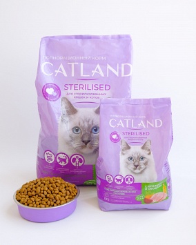 Catland. Корм для стерилизованных кошек и котов (0,35 кг, Кролик, овощи, ККЖ130)