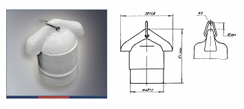 Патрон керамический подвесной УК02, Е27 220В (Монашка)