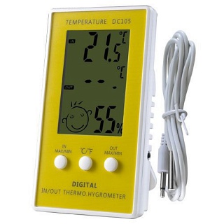 Термометр цифровой с гигрометром Humidity DC 105 (-50...+90, Min/Max значения, помещение/улица)