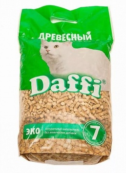 Наполнитель DAFFI ЭКО (7 л, древесный) для кошачьих туалетов