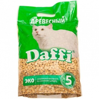 Наполнитель DAFFI ЭКО (5 л, древесный) для кошачьих туалетов