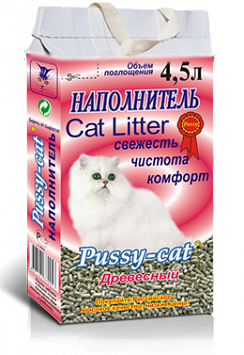 Наполнитель Pussy-cat (4.5 л, древесный) для кошачьих туалетов