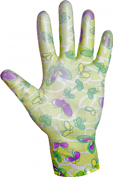 Перчатки нейлоновые цветные САДОВЫЕ (с полиуретановым обливом)